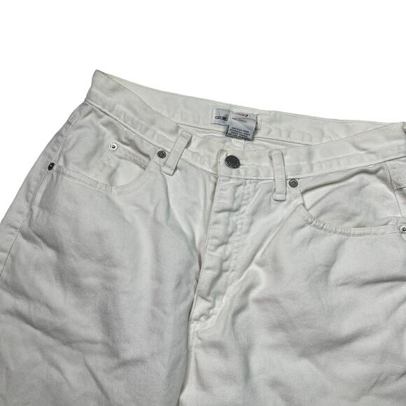 GUESS Vintage 80s High Waisted Tapered Leg Mom Jeans FLAW White Womens 31 - Picture 3 of 9